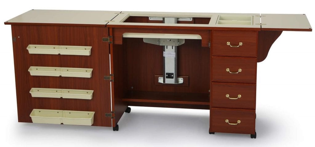 Arrow Norma Jean Sewing Machine Storage Cabinet, Cherry - Quilting Cabinets