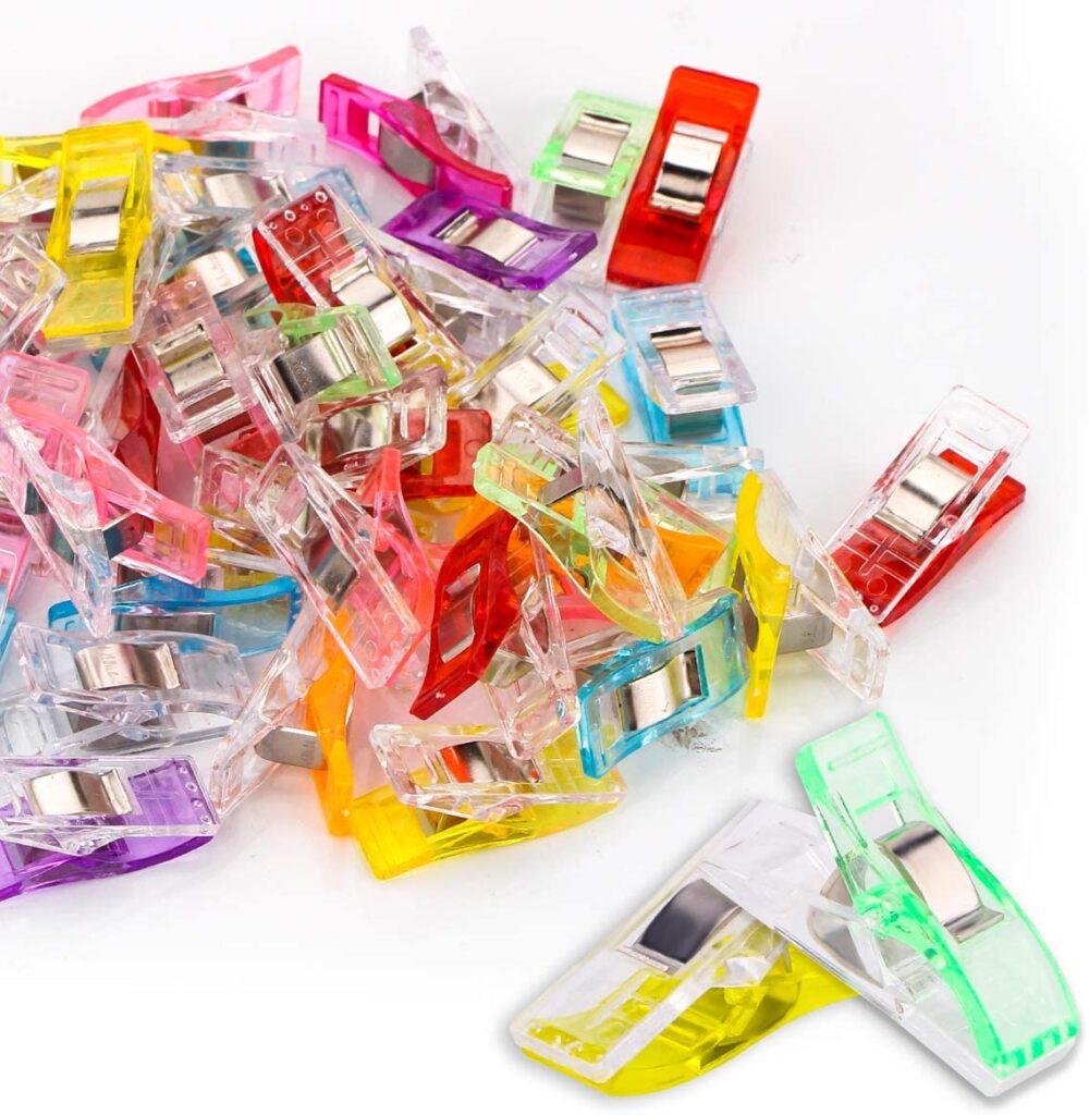 100 Pack Multicolor Sewing Clips Quilting Clips for Sewing, Quilting, Crocheting, Crafting and Knitting by Morsler