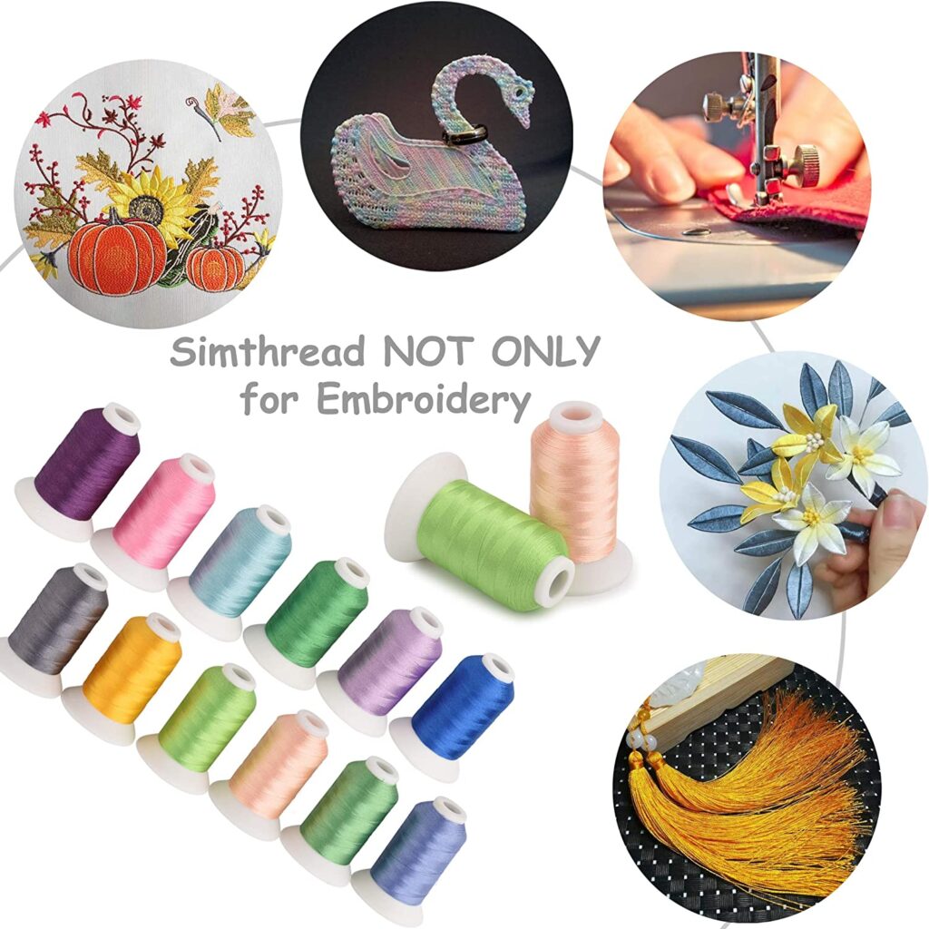 Best Thread Spools for Traveling Quilters - Simthread 63 Brother Colors Machine Thread Kit 40 Weight