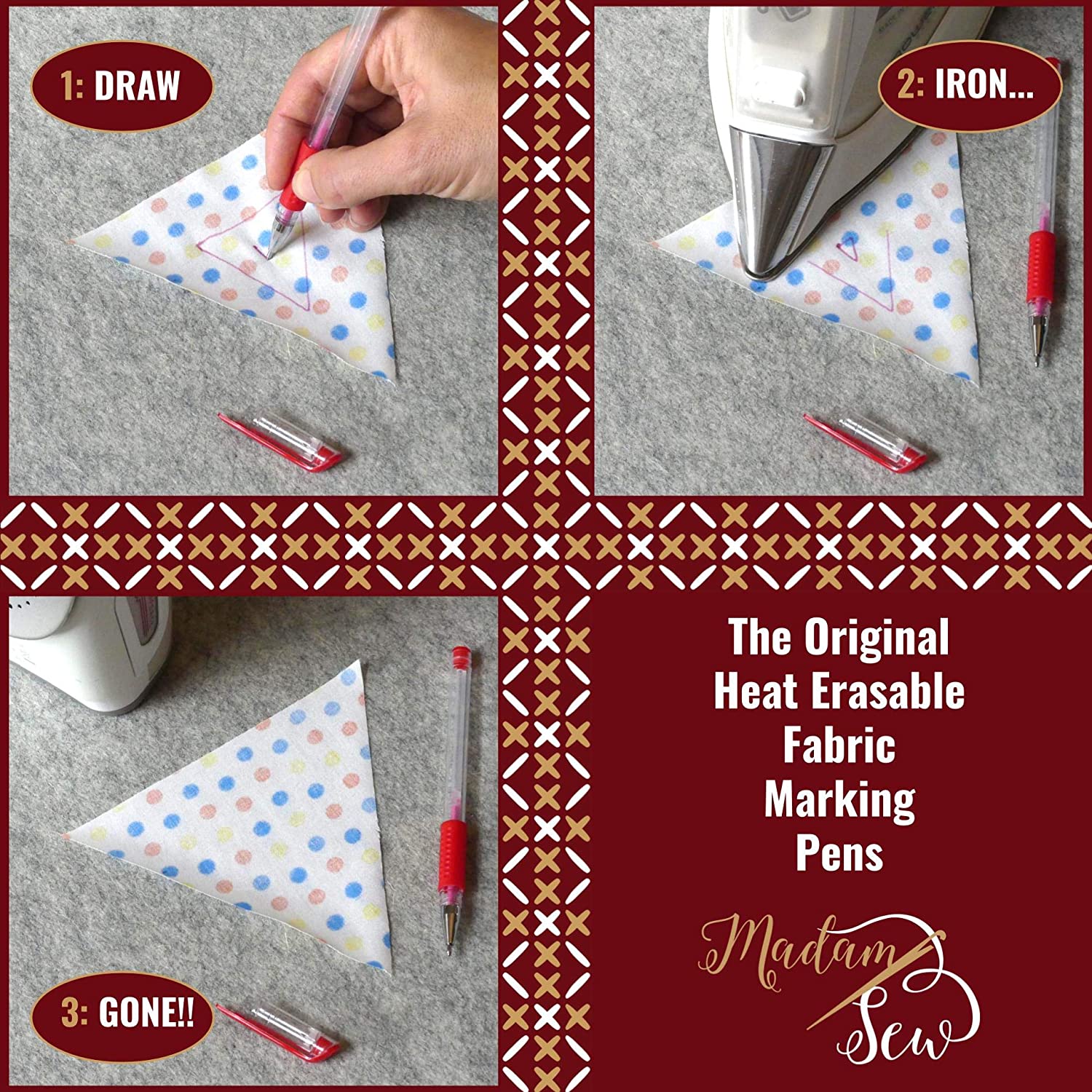 Madam Sew Heat Erasable Fabric Marking Pens as a Gift for Beginner Quilters